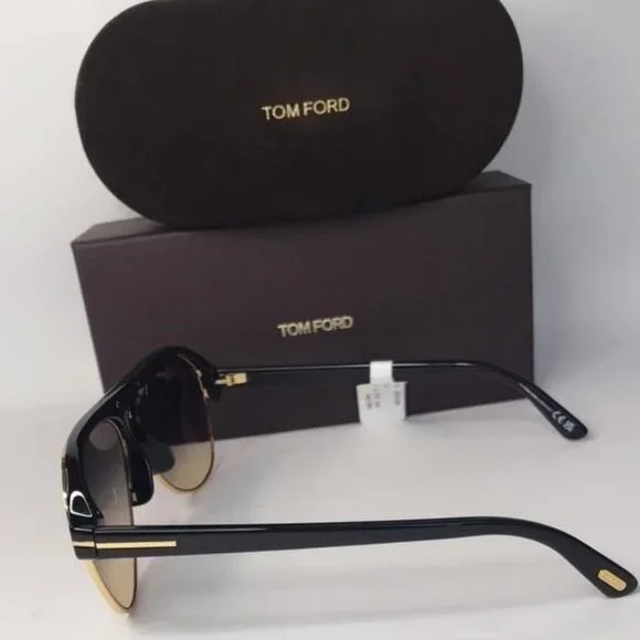 Tom Ford MARSHALL FT 0929 Shiny Black/Grey Brown Shaded 58/16/145 unisex Sunglas - Picture 6 of 9